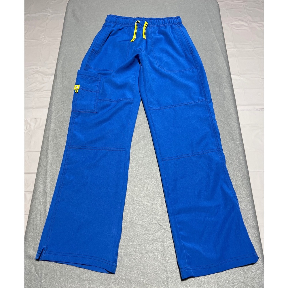 Spread Good Cheer Royal Blue Cargo Scrub Pants Style 5214 Small Elastic Waist